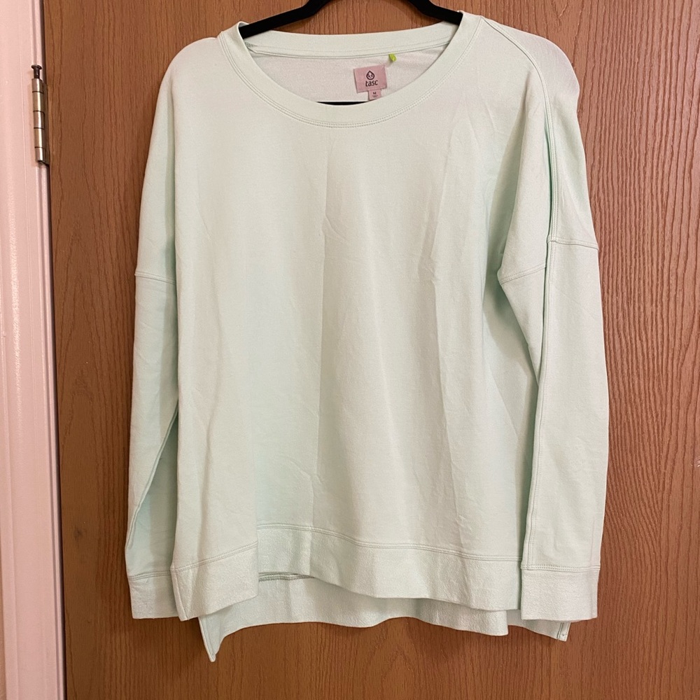 tasc mint green pullover sweater